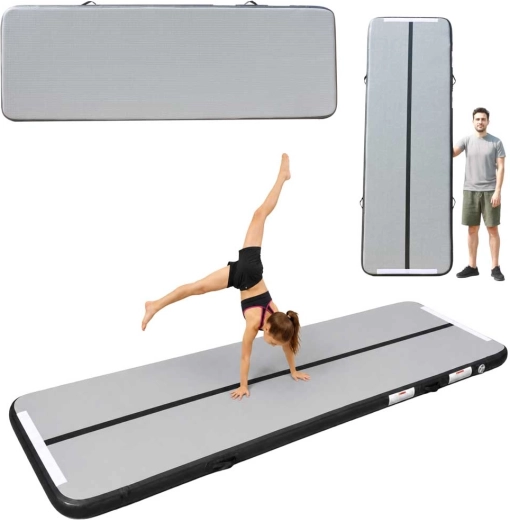 Air track φουσκωτό γυμναστικό στρώμα 300 × 100 × 10 cm, γκρι