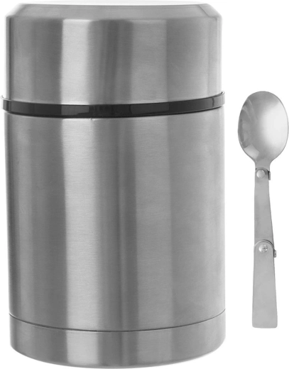 Ανοξείδωτο θερμός φαγητού 650 ml με πτυσσόμενο κουτάλι ORION