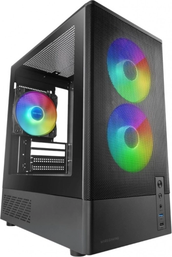 Mars Gaming MC-ONYX μαύρο κουτί microATX με 3× ανεμιστήρες ARGB