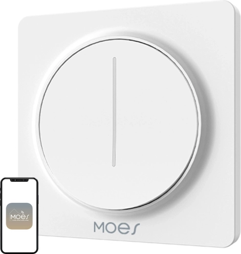 Έξυπνος διακόπτης ντίμερ φωτισμού Moes ZigBee με αφή, λευκός - 1 τεμάχιο