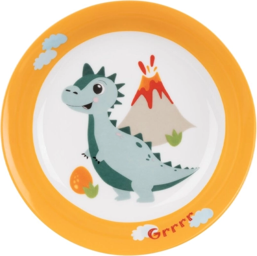 Παιδικό βαθύ πορσελάνινο πιάτο με μοτίβο DINO 19 cm