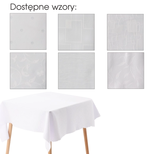 Λευκό υδατοαπωθητικό τραπεζομάντηλο 90 × 160 cm από πολυεστέρα