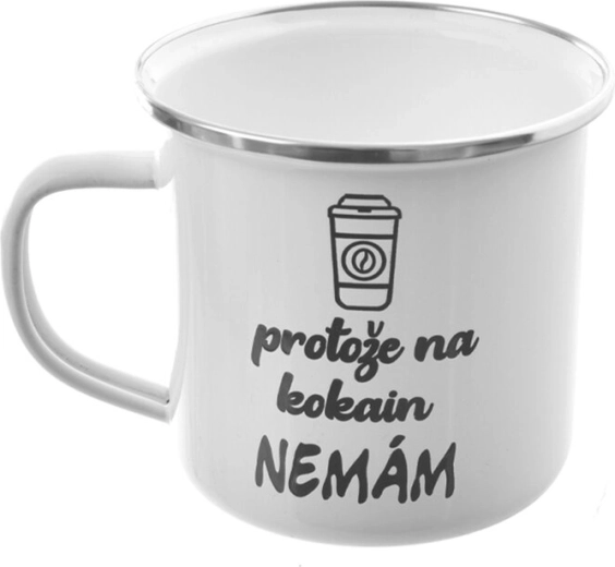 Λευκή μεταλλική κούπα „Protože…“ 500 ml