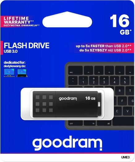 USB flash disk 16 GB GOODRAM UME3 (USB 3.0) μαύρο