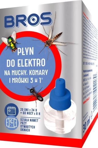 Ανταλλακτικό υγρό για ηλεκτρικό εξατμιστή BROS κατά των κουνουπιών, των μυγών και των μυρμηγκιών 30 ml