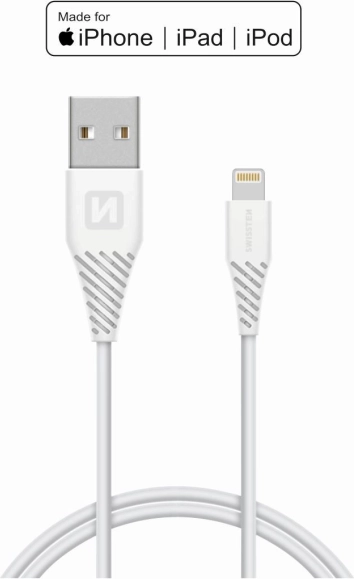 Καλώδιο USB Lightning MFi 1,2 m Swissten – λευκό