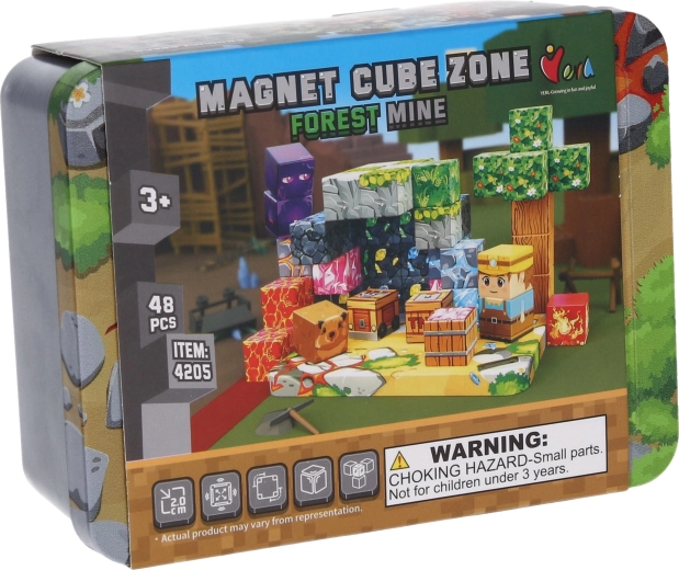 Κατασκευαστικό σετ Magnet Cube Zone Forest Mine 48 τεμαχίων