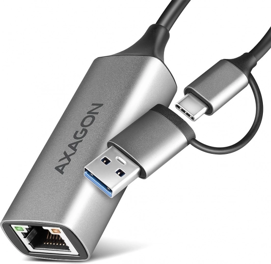 Axagon ade-txca προσαρμογέας gigabit ethernet usb‑c/usb‑a 3.2 gen 1 με αυτόματη εγκατάσταση