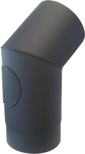 Καπναγωγικό γόνατο με άνοιγμα 145 mm, 45°, χάλυβας 1,5 mm, μαύρο
