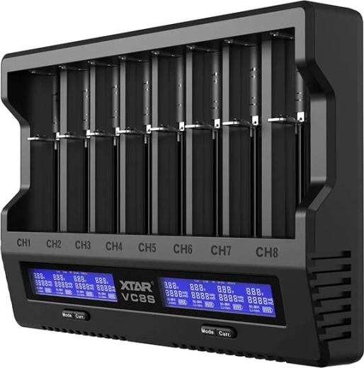 Φορτιστής συσσωρευτών XTAR VC8S σετ με τροφοδοτικό