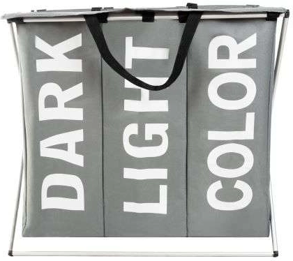 Πτυσσόμενο τρίχωρο καλάθι απλύτων dark/light/color σε ραφιέρα - 1 τεμάχιο