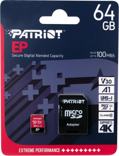Patriot EP A1 κάρτα microSDXC 64 GB V30