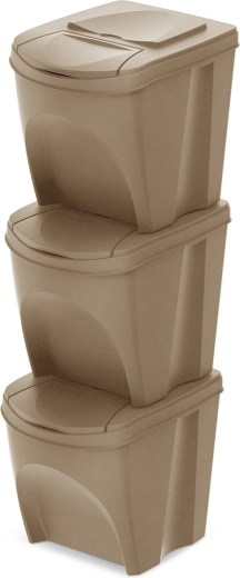 Σετ κάδων διαλογής Sortibox Eco Wood 3×25 l, Naturo