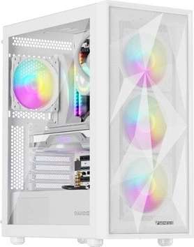 Κουτί υπολογιστή Genesis Diaxid 605 ARGB, midi tower, USB‑C, λευκό