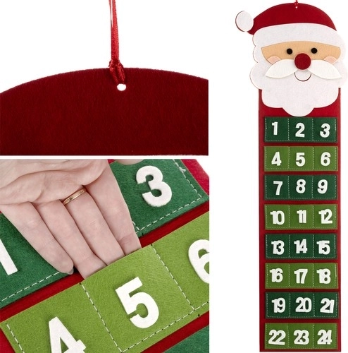 Ruhhy τσόχινο ημερολόγιο Advent με 24 θηκούλες