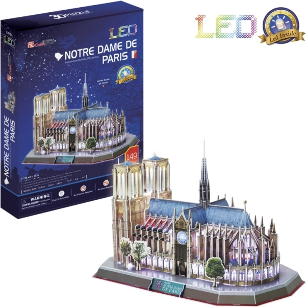 Φωτιζόμενο 3D παζλ Καθεδρικός Ναός Notre-Dame 149 κομμάτια