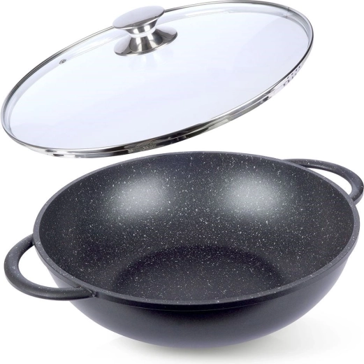 Γρανιτένιο wok με καπάκι 32 cm
