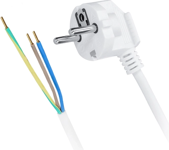 Solight flexo καλώδιο τροφοδοσίας 3× 1 mm², λευκό, 2 m