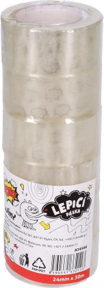 Διαφανής κολλητική ταινία 24 mm x 30 m - 6 τεμ.