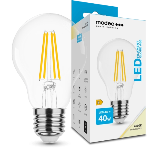 Modee Smart Lighting LED λαμπτήρας νήματος Globe E27 4 W ουδέτερο λευκό