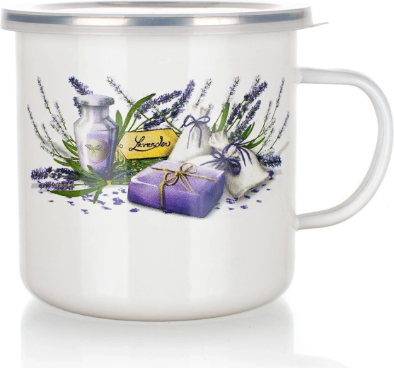 Σμάλτινη κούπα με καπάκι Lavender 0,7 l