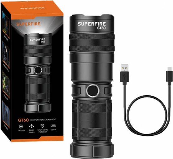Φακός Superfire GT60 2600 lm με USB-C