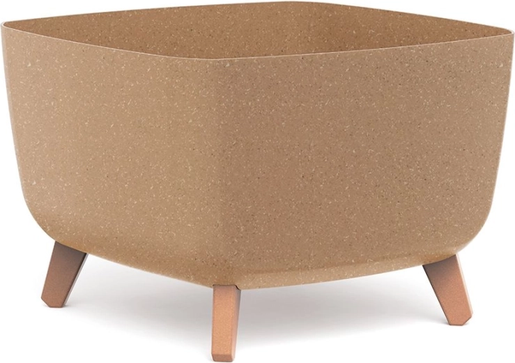 Γλάστρα Gracia Square Eco Wood 39 × 39 × 27 cm με πόδια και ένθετο