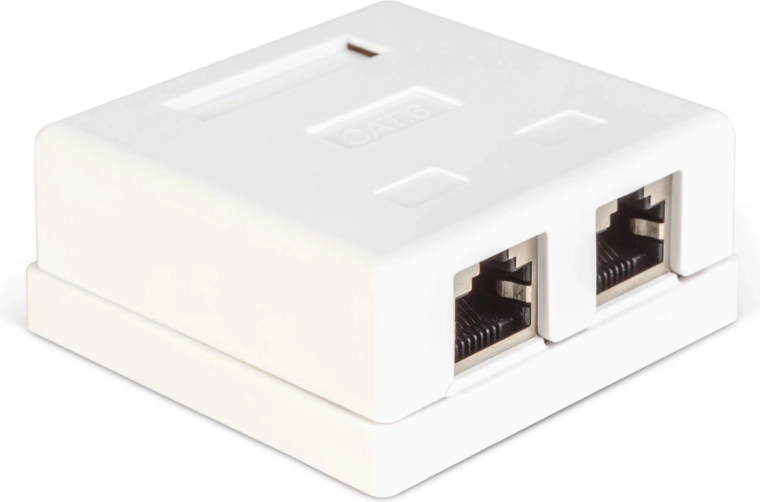 Διπλή επιτοίχια δικτυακή πρίζα RJ45 Cat.6 FTP