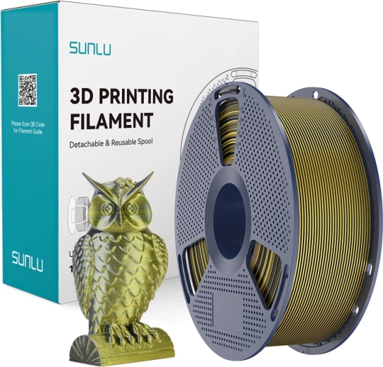 Sunlu pla+ silk δίχρωμο νήμα μαύρο και χρυσό