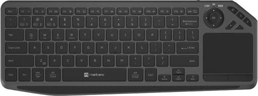 ασύρματο πληκτρολόγιο με touchpad για smart tv natec turbot 2 bt + 2.4 ghz