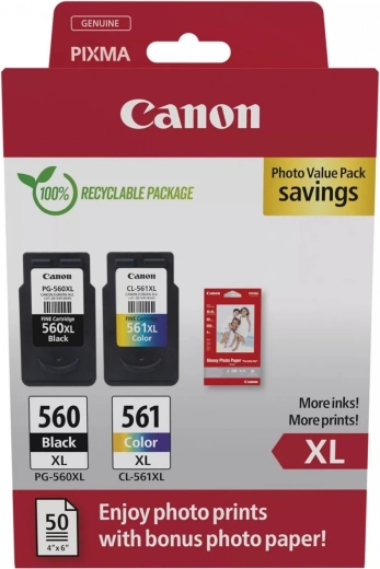 Μελάνι Canon PG-560XL/CL-561XL με φωτογραφικό χαρτί