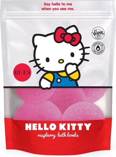 Hello Kitty αφρώδεις μπάλες μπάνιου με άρωμα βατόμουρου 6×55 g