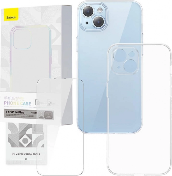 Διαφανής θήκη και γυαλί tempered BASEUS Corning για iPhone 14 Plus