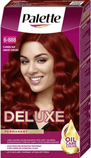Palette Deluxe μόνιμη βαφή μαλλιών φλογερό κόκκινο 50 ml