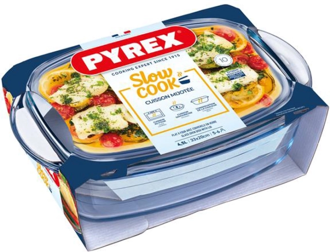 Γυάλινο ταψί Pyrex με καπάκι 4,5 l