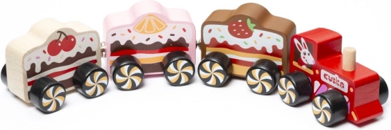 Ξύλινο τρενάκι με μαγνήτες Cakes 4 μέρη CUBIKA