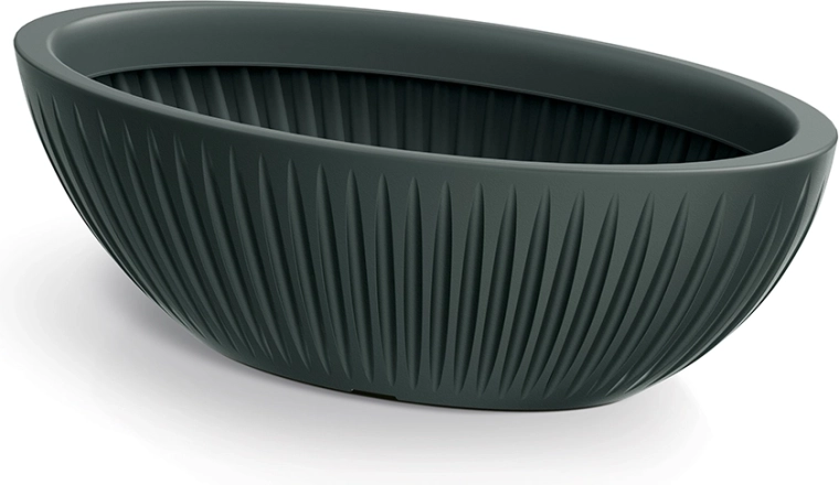 Γλάστρα Latia Oval 58 cm ανθρακί