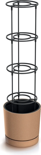 Αυτοποτιζόμενη γλάστρα Home Grower Eco Wood 35 l με υποστηρικτική κατασκευή