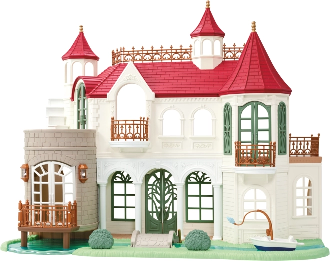 Sylvanian Families βίλα με κόκκινη στέγη δίπλα στο ποτάμι