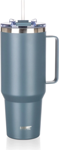 Θερμοκούπα με χερούλι 1200 ml TWAIN από ανοξείδωτο ατσάλι, σκούρο γκρι