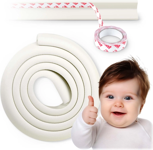 Αφρώδης προστασία ακμών ασφαλείας RICOKIDS, λευκή, 2 m