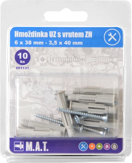 Δετή πλαστική γωνία με χείλος 6 mm με βίδα PH, γαλβανιζέ (10 τεμ.)