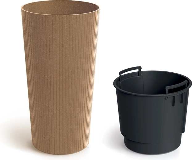 Γλάστρα Lamia Slim Eco Wood 30 cm naturo
