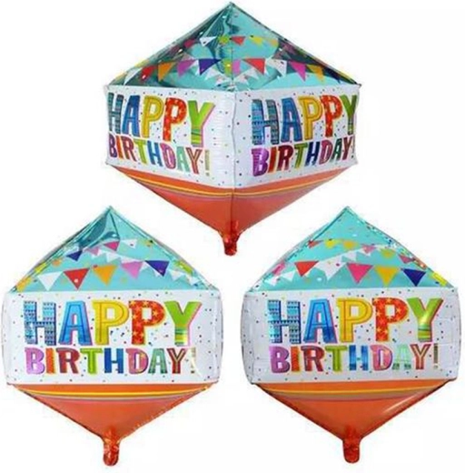 Μπαλόνι αλουμινίου Happy Birthday διαμάντι 40 × 74 cm