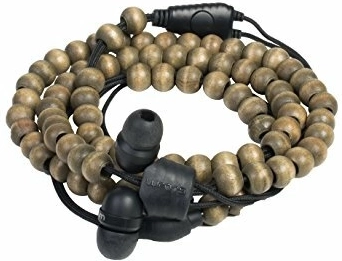 Wraps Natural Walnut καφέ in-ear ακουστικά με ξύλινες χάντρες