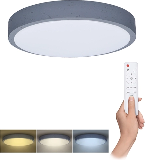 Solight LED φωτιστικό οροφής/τοίχου Grey με τηλεχειρισμό 48 W 38 cm, με δυνατότητα ντίμερ