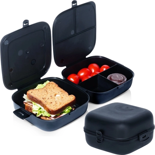 Διαχωρισμένο lunchbox 2×700 ml, μαύρο