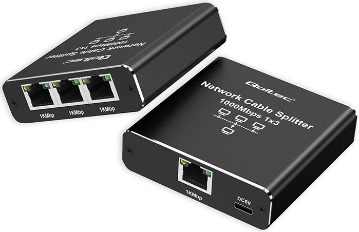 Μίνι switch διακλάδωσης Ethernet 1x3 RJ45 1000Mb/s USB-C αλουμινένιο