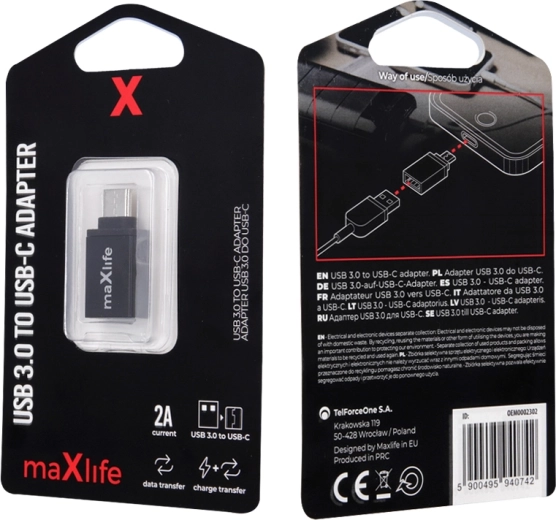 Προσαρμογέας Maxlife USB 3.0 σε USB‑C