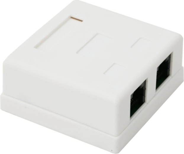 Διπλή επιτοίχια πρίζα RJ45 UTP Cat.5